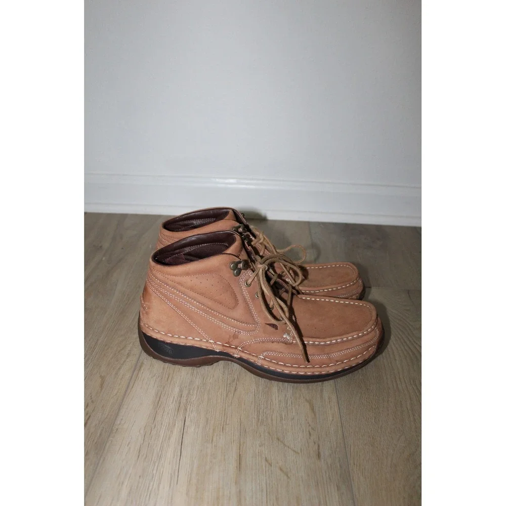 Red Wing 4611 Mens Tan Leather Moc Toe Chukka Boots Size 9.5 N/B Lace Up Mid Top